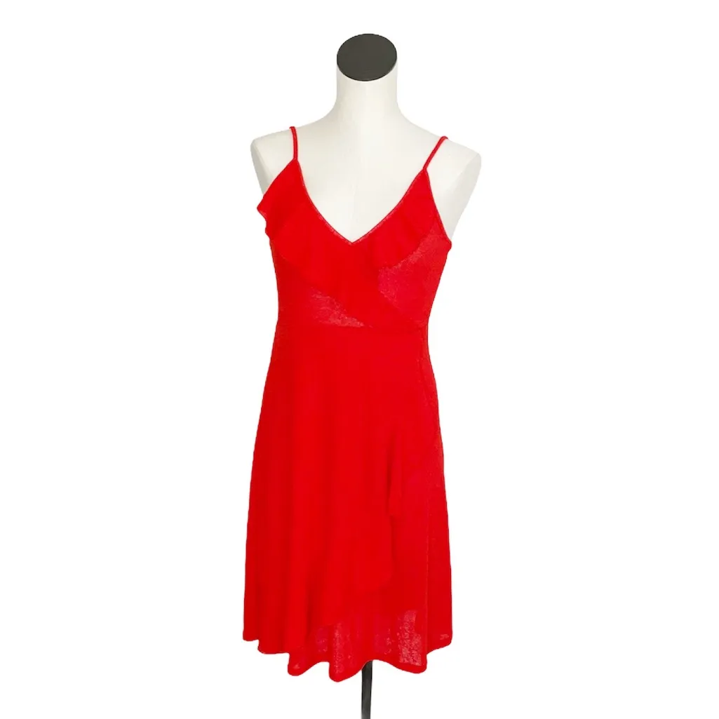 NWT ZARA Ruffle Mini Dress Stretch Red Bloggers Fav - Image 8