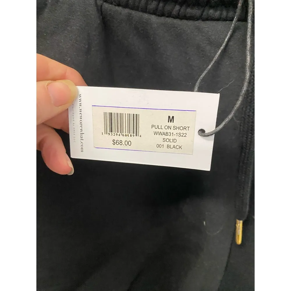 NWT We Wore What Pull On Shorts MEDIUM Black High Waist Drawstring Casual Lounge - Image 5