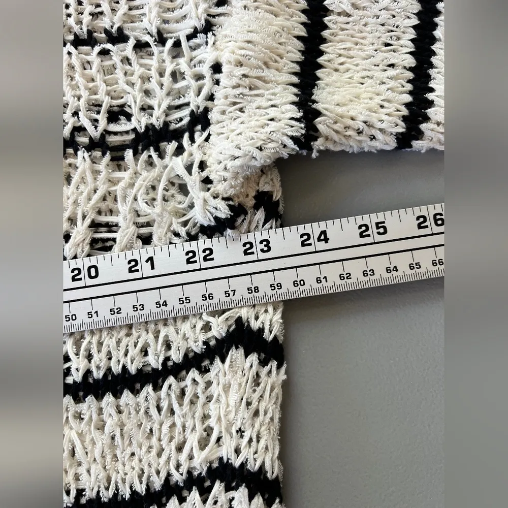 IRO Odessa Striped Black Loose White Sweater size medium - Image 13