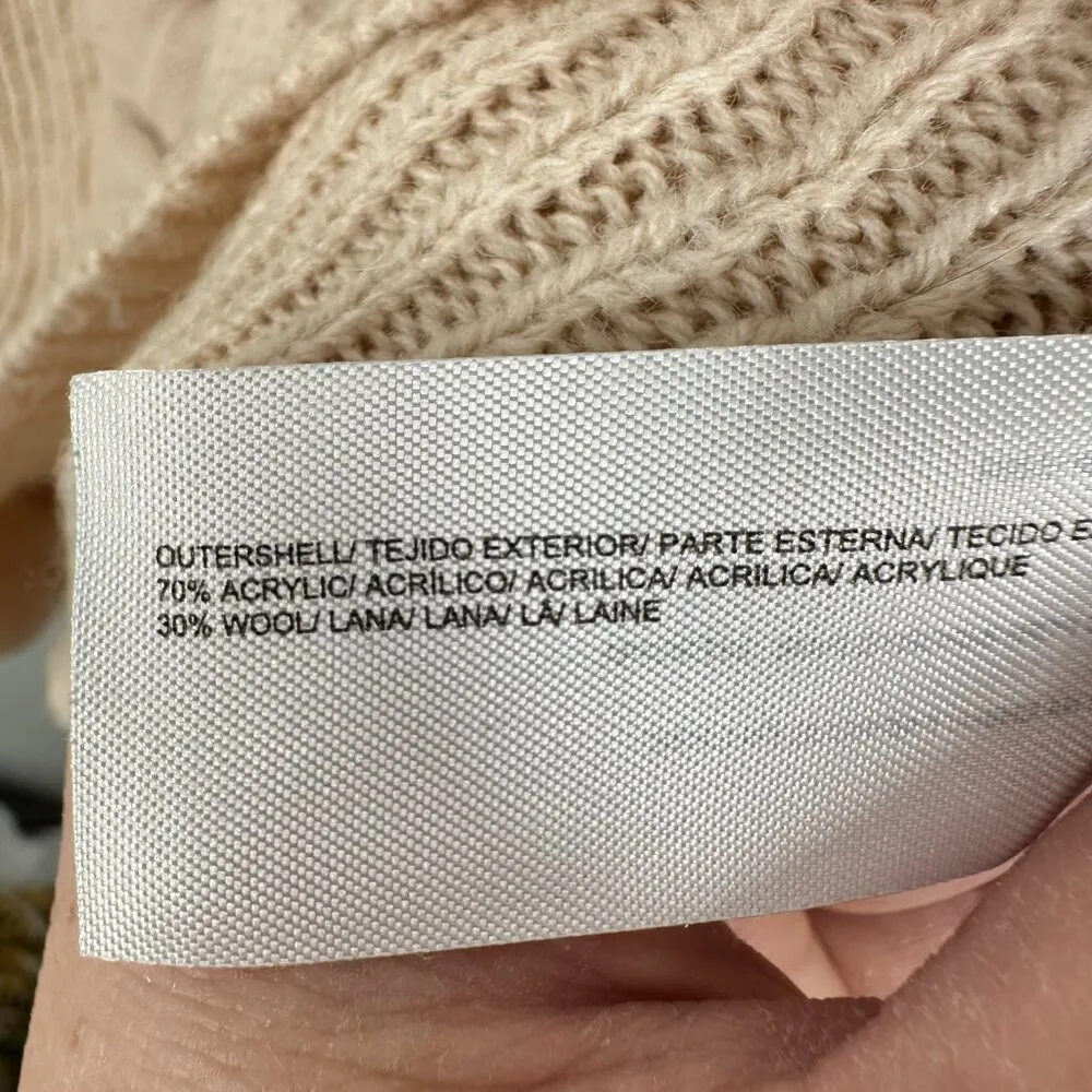 Intropia Italian Wool Beige Cable‎ Knit Braided Crewneck Sweater Quiet Luxury Tan - Image 3