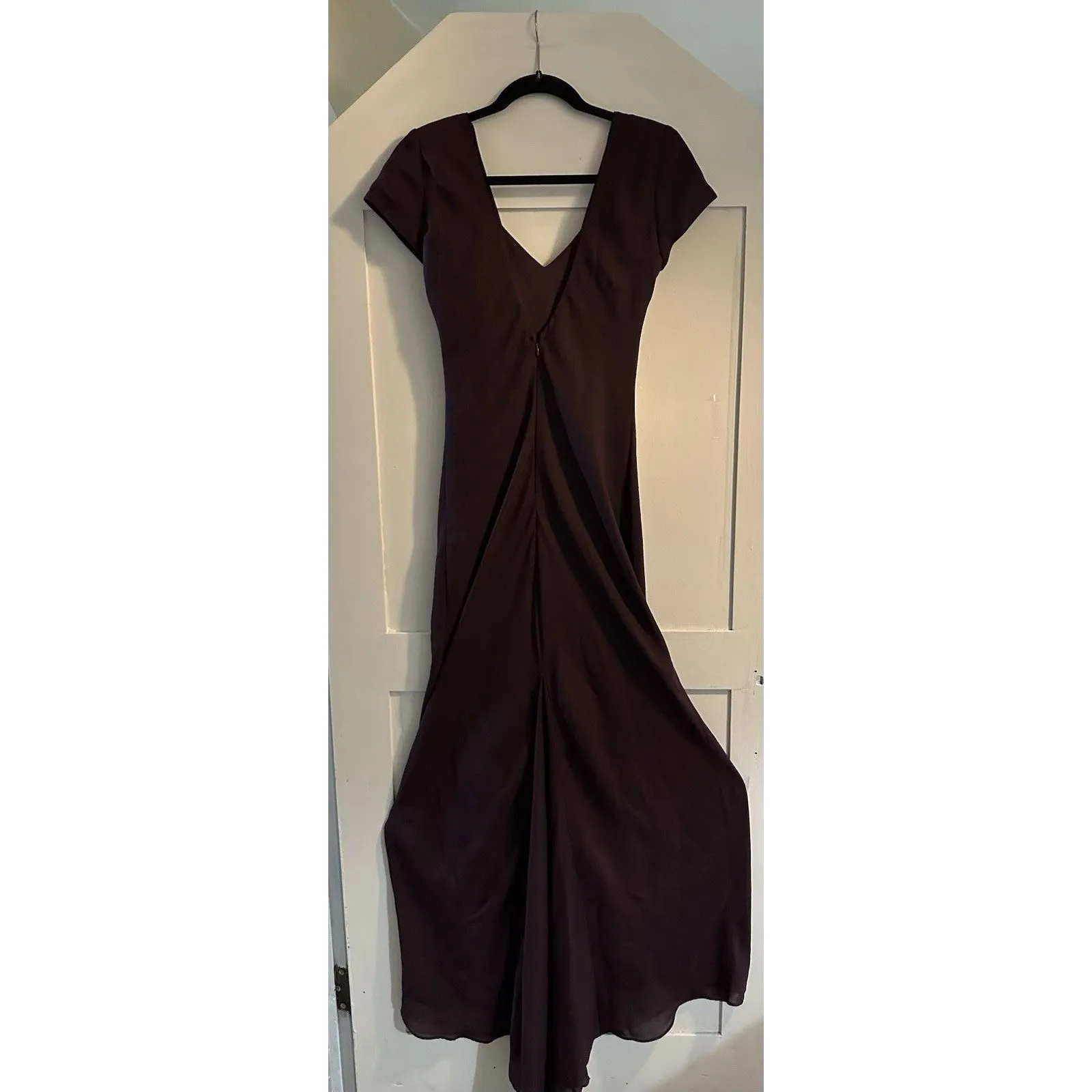 MichaelAngelo Burgandy Formal Party Elegant Drape Neck V-neck Back Size 6 - Image 3