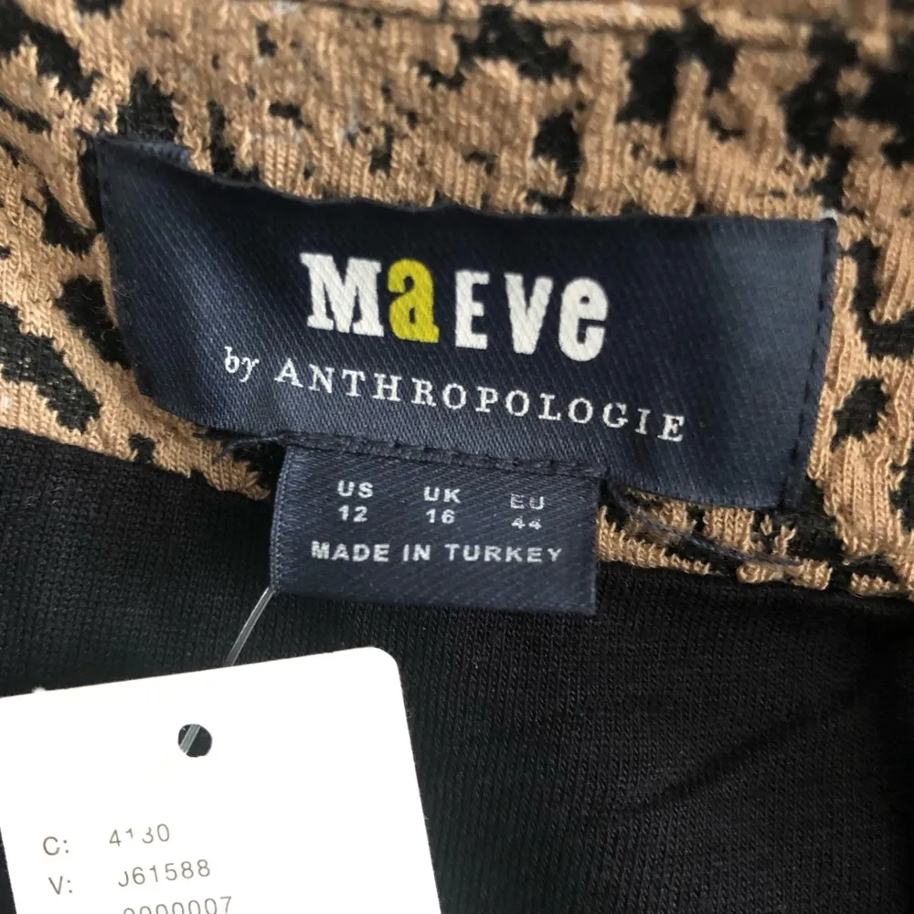 Anthropologie Maeve Leopard Print Knit Cut Out Mini Dress NEW - Image 8