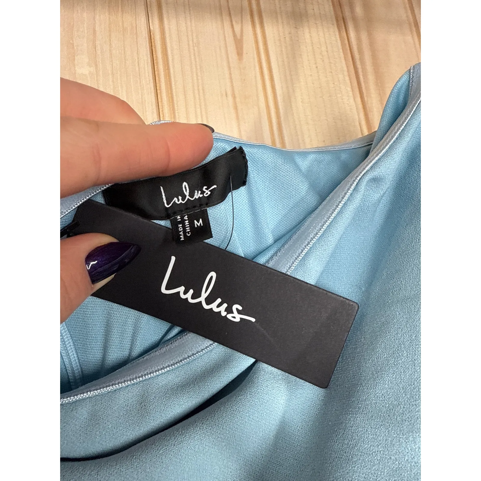 NWT Lulus After Hours Light Blue Strapless Ruffled Maxi Dress Gala Banquet Sz M - Image 6