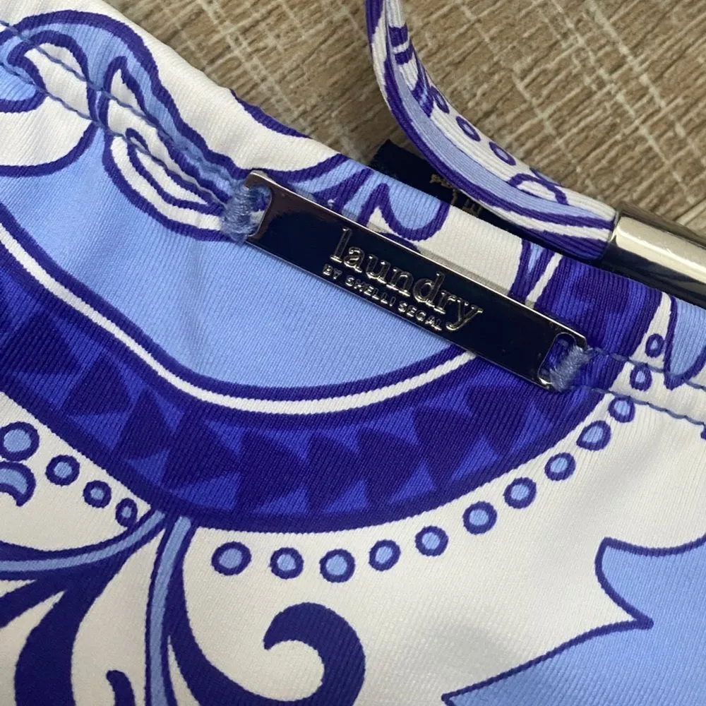 LAUNDRY NWT Bikini Small Swimwear Triangle Top Ruffle Bottom Paisley Embroidered - Image 9