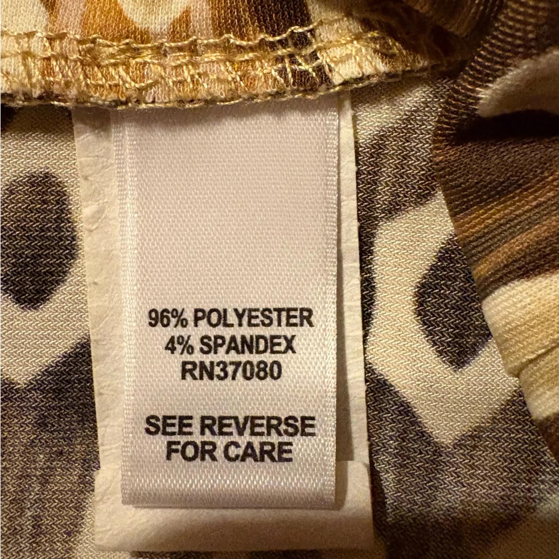 Cato Womens Maxi Skirt Sz Large High-Low‎ Hem Geometric Brown Tan Stretch Earthy - Image 6