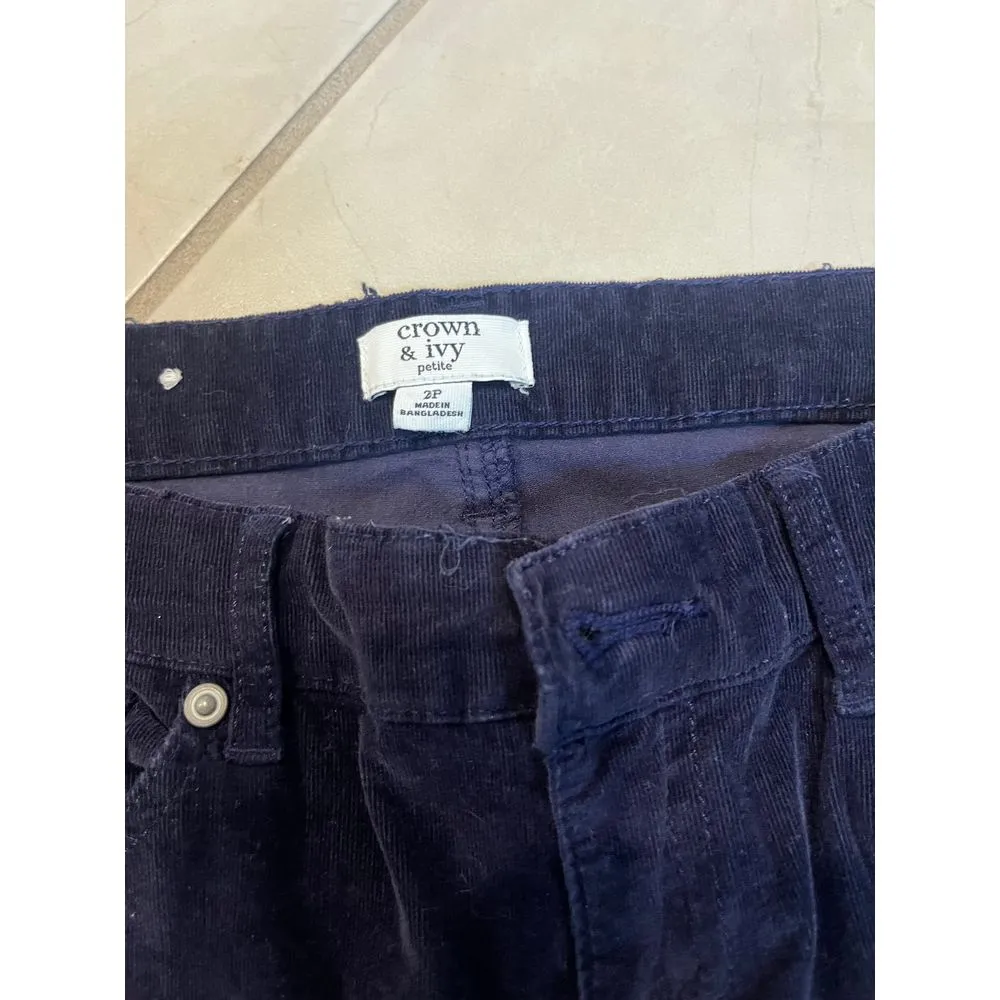 Crown and ivy navy corduroy‎ pants 2Petite - Image 3