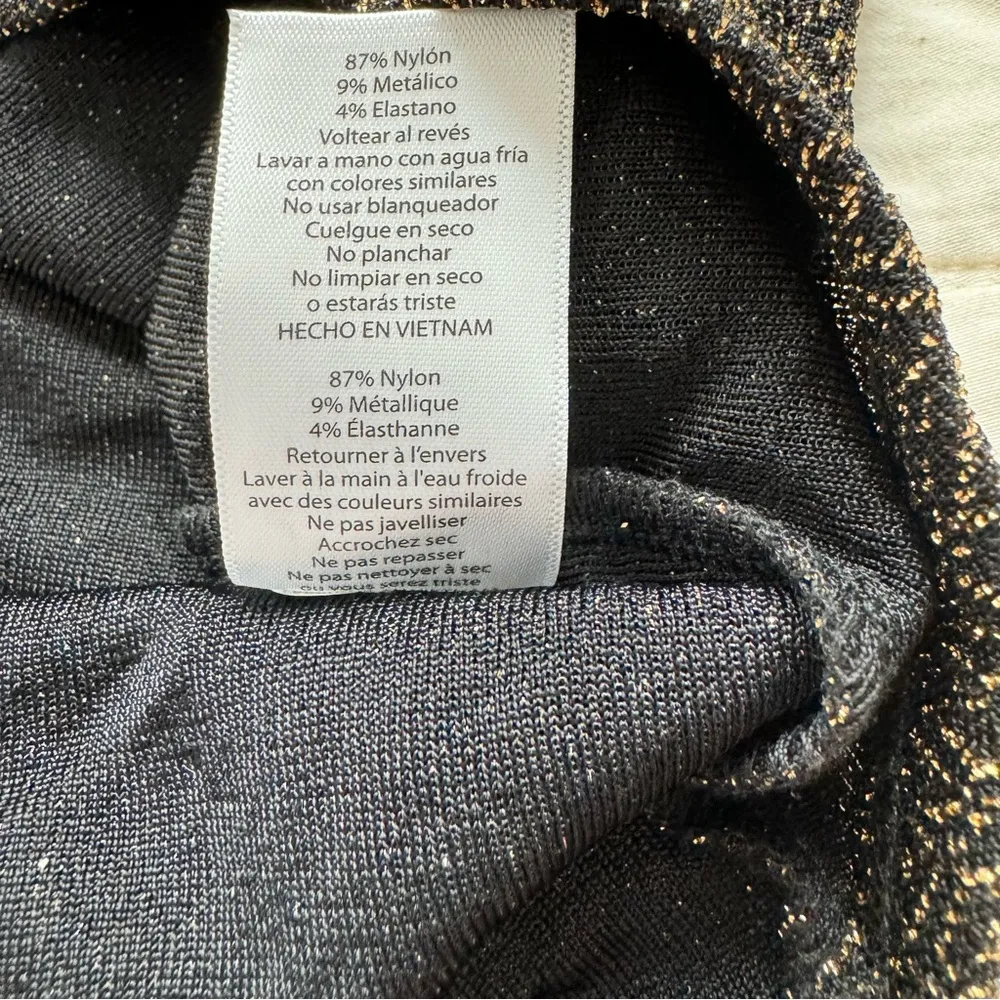 LuLaRoe Black Gold Metallic Irma Oversize Tunic Holiday Sparkle 1/2 Sleeve M NWT - Image 8