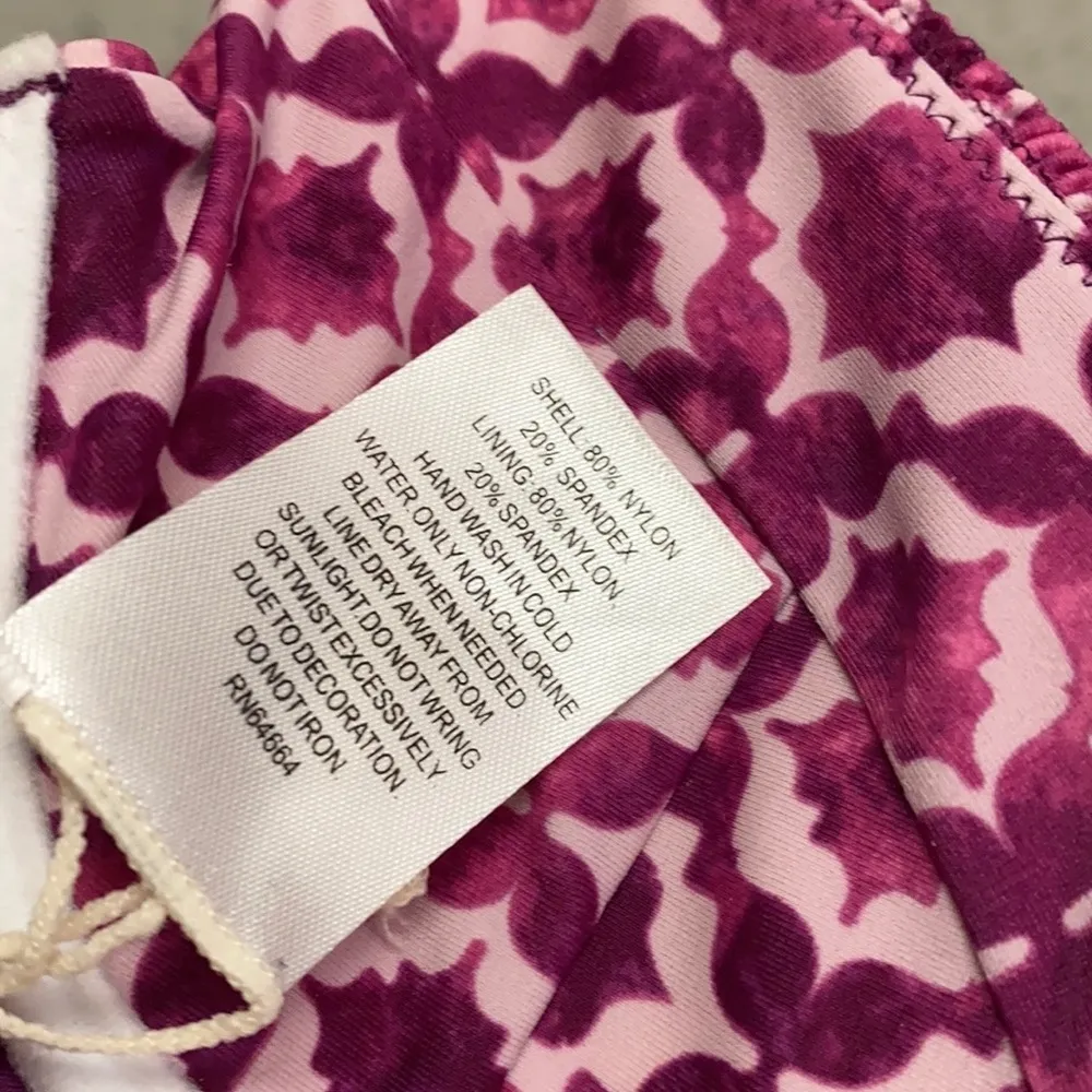 Tori Praver Bikini Swimsuit Swimwear Eggplant Smocked XS S New - Image 6