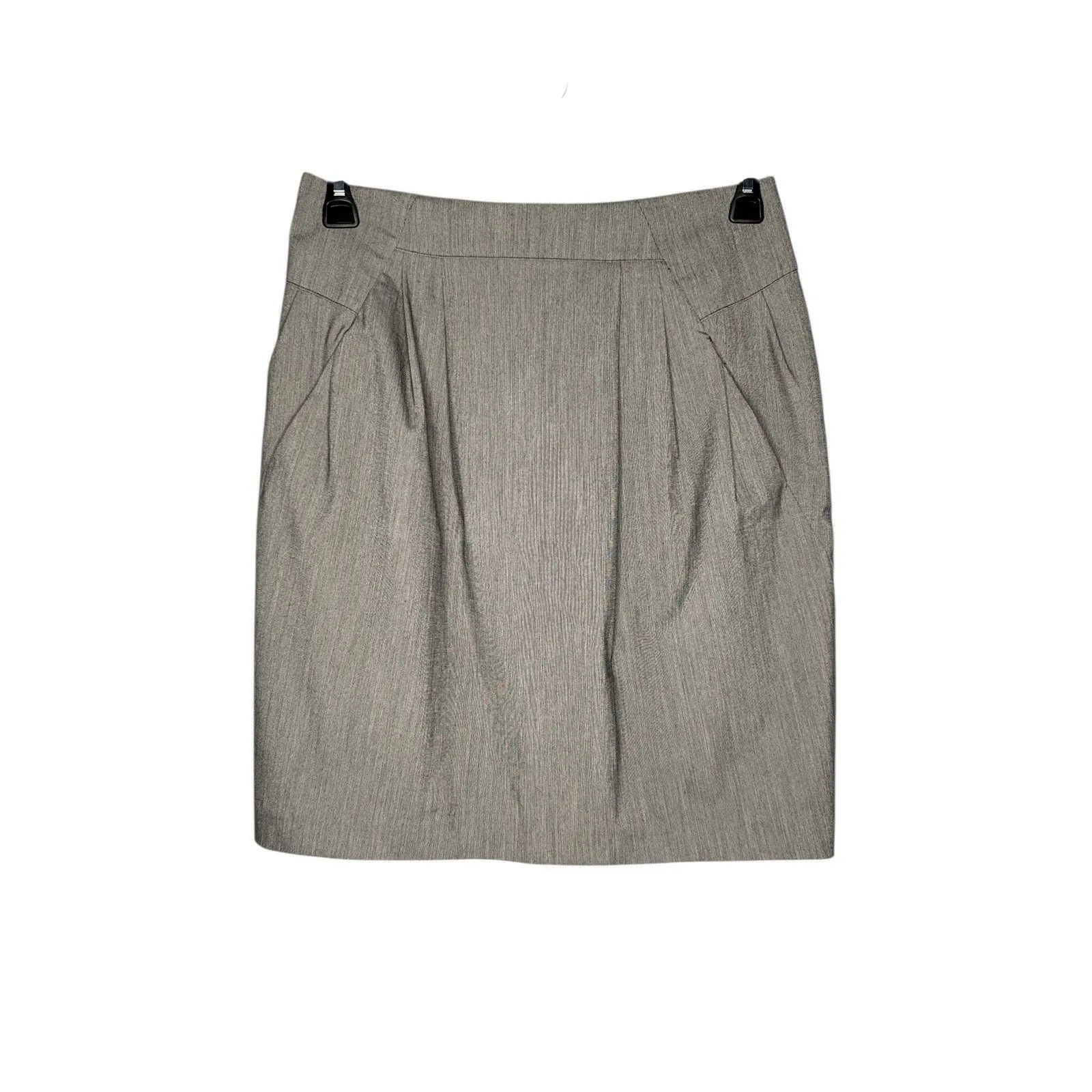 Worthington Pleated Pencil Skirt Gray Black Pockets Size 8 Lined Business Casual - Image 3