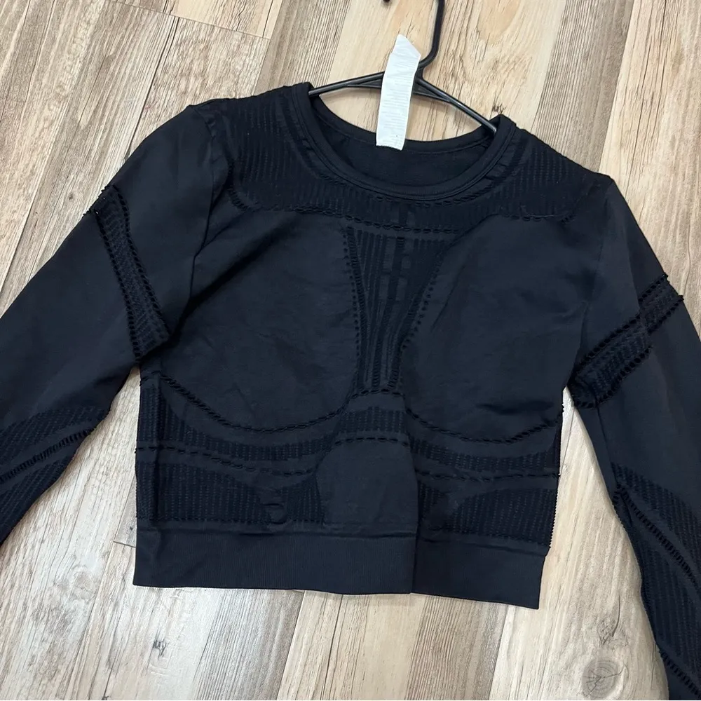 Fabletics Jaymee Mesh active Crop Top black size Medium - Image 8