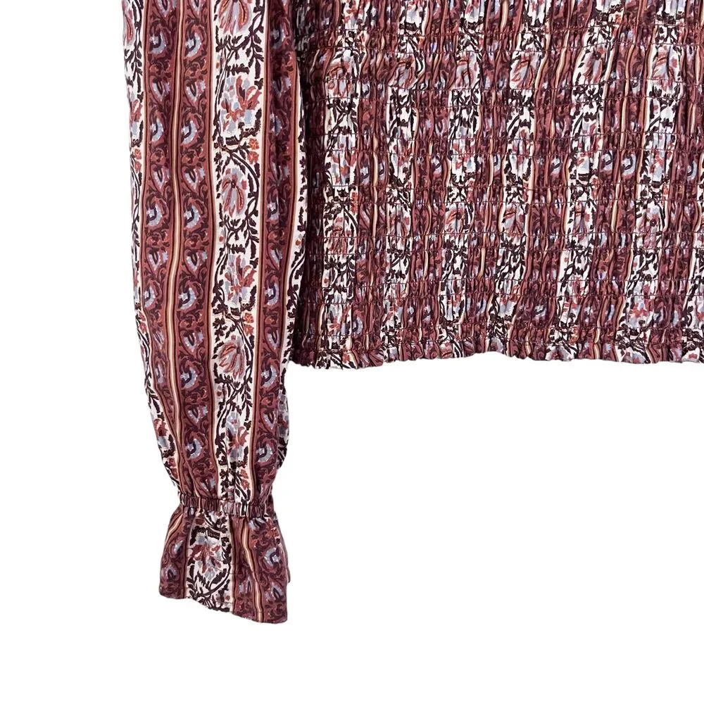 Marie Oliver Glennon Mock Neck Long Sleeve Top in Sedona Stripe Size Medium - Image 5