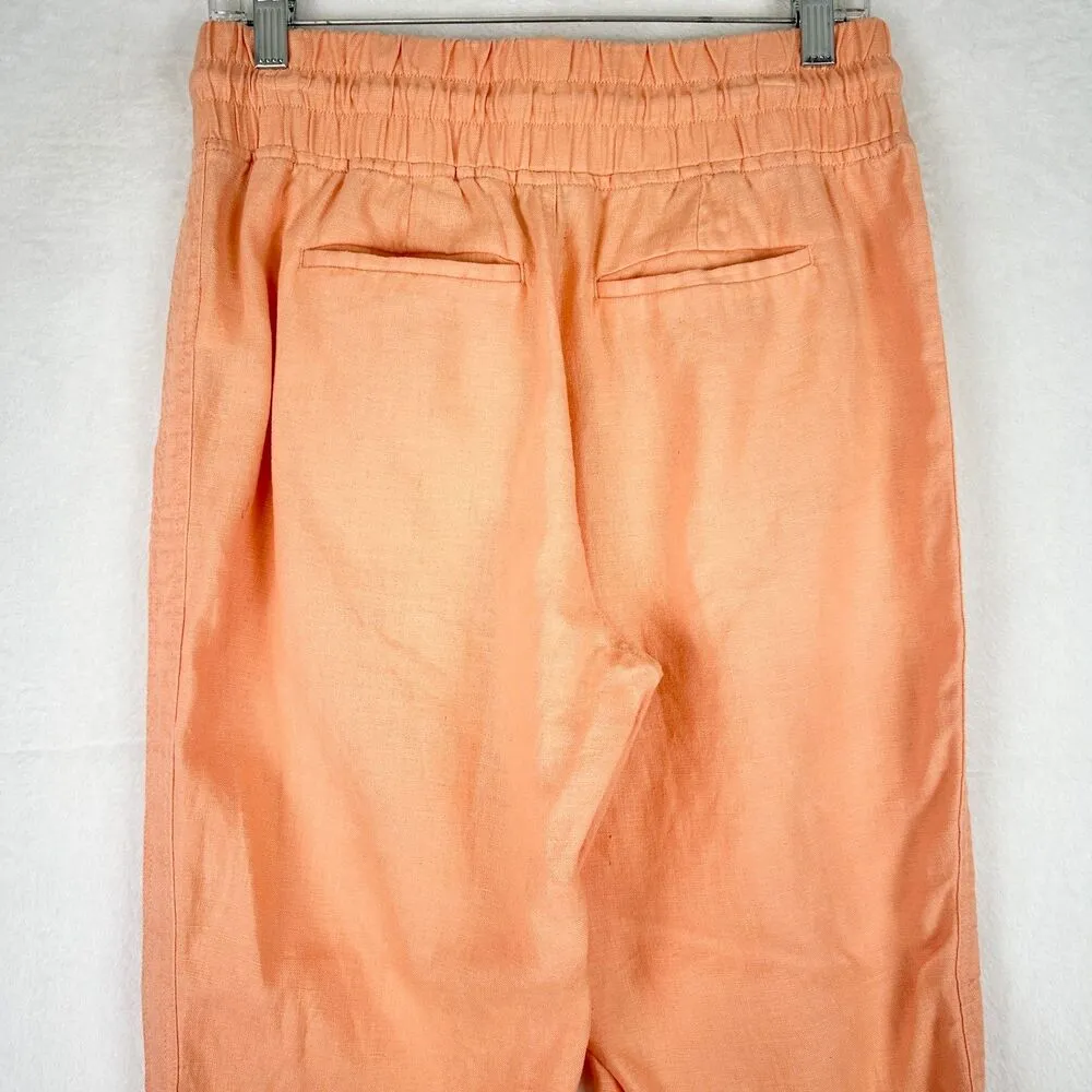 Cabo Linen Jogger Womens 6 Cactus Peach Vacation Coastal Pull On - Image 4