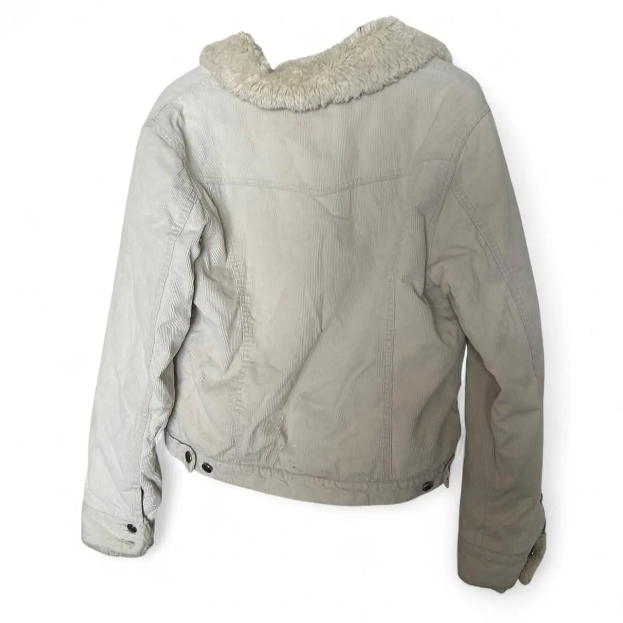 vintage Y2K 2000s retro Arizona cream denim jacket with faux fur collar White Size L - Image 5