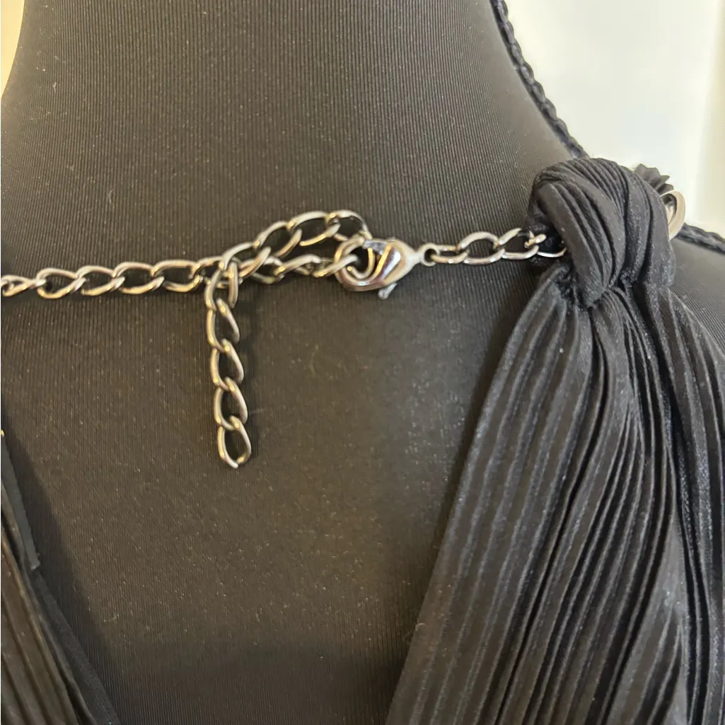 Laundry By Shelli Segal Black Pleated Midi Dress Size 4 - Image 8