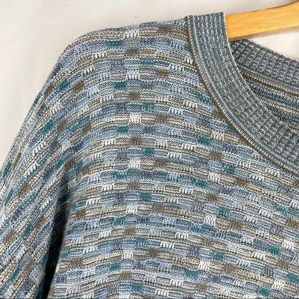 Grandpa Oversized 3D Textured Knit Sweater Blue Size undefined - Image 7