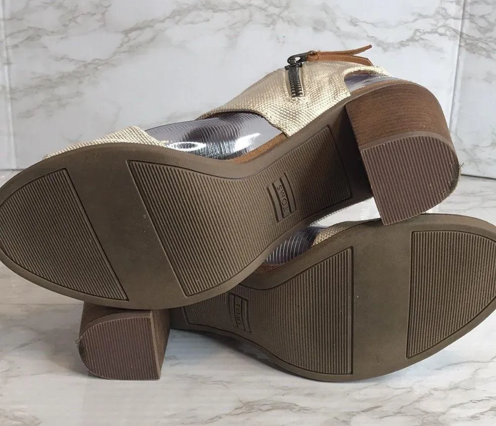 TOMS Majorca Cutout block heel shoes Sandals Beige Natural Women Size 8.5 - Image 11