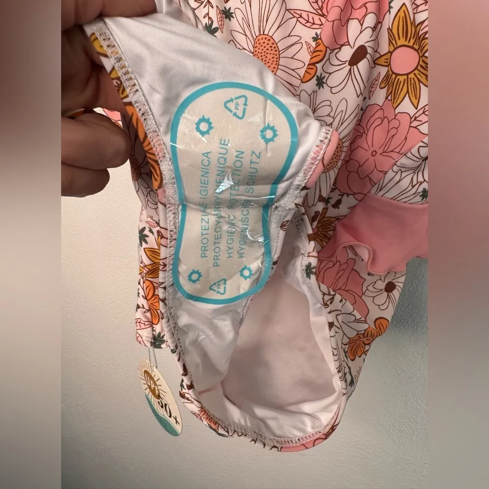 NWT Caden Lane Boho Floral One Piece Bathing Suit Pink - Image 6