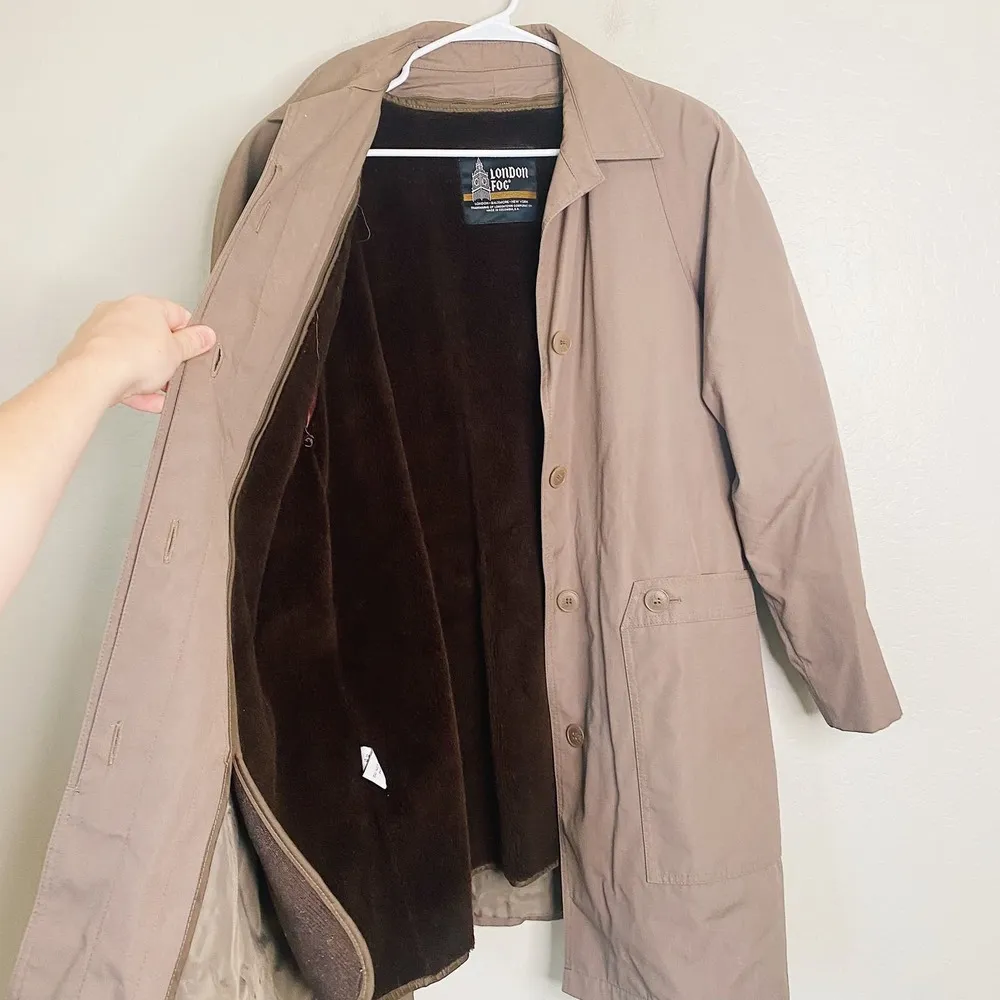 Vintage London Fog Brown Trench Coat Fleece Lined - Image 5
