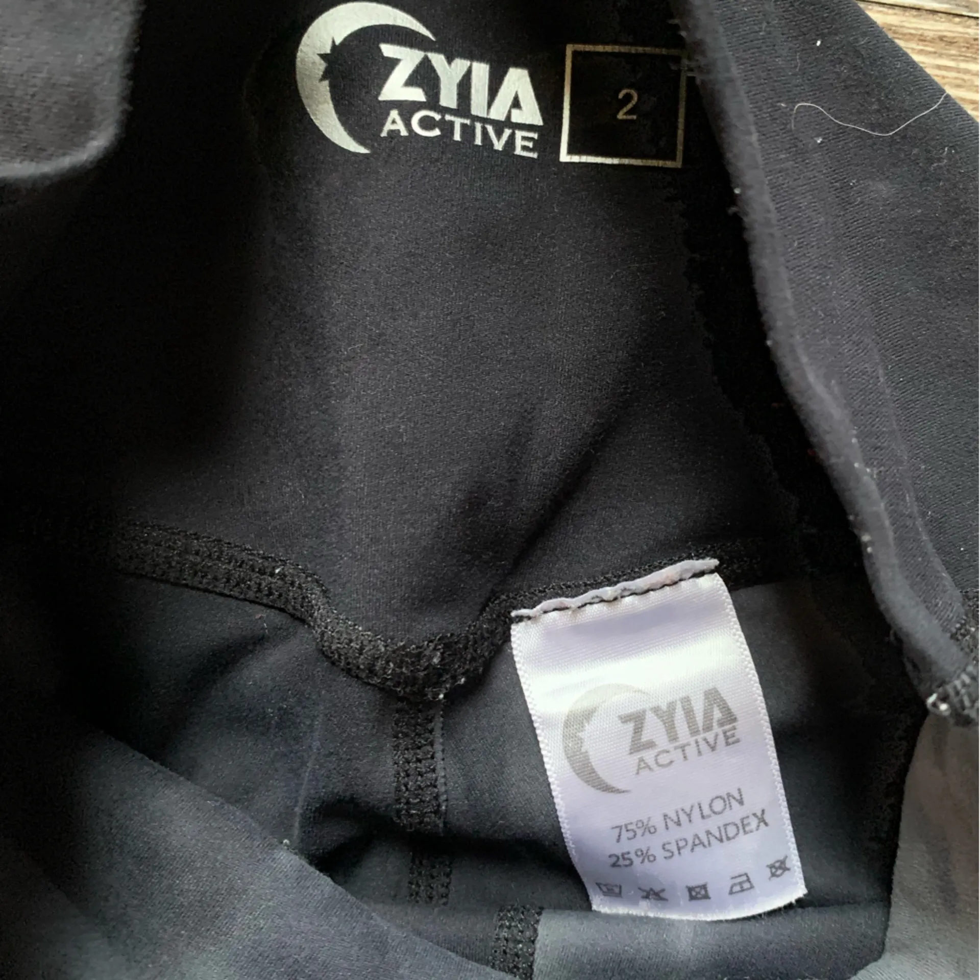 Zyia Active Black Tie-Dye High-Waisted Leggings 2 - Image 5