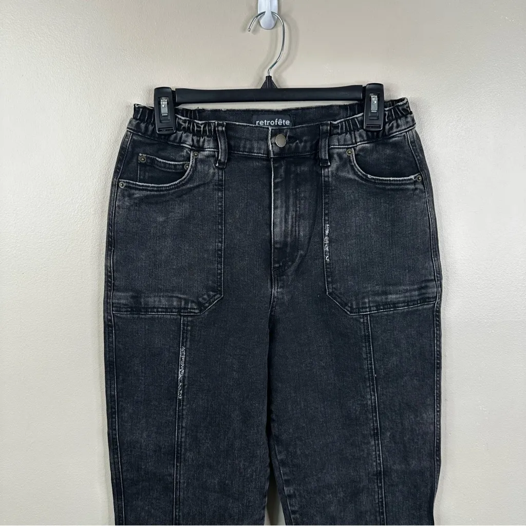 NEW Retrofete Carter Pant in Onyx Black Womens 27 Relaxed Fit Tapered Jogger - Image 7