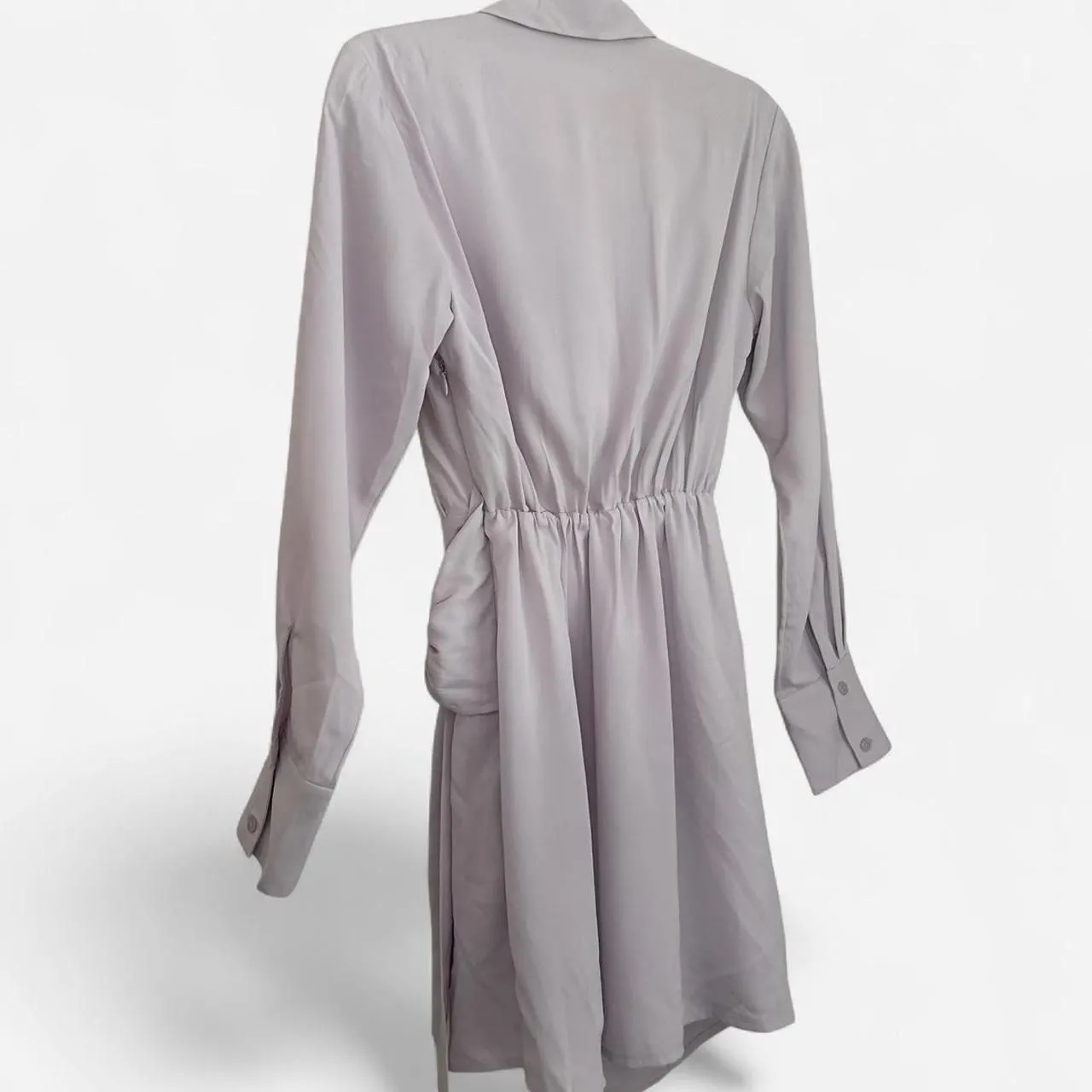 Abercrombie Draped Purple Shirt Mini Dress – Soft Girl Preppy Chic XS NWT - Image 4