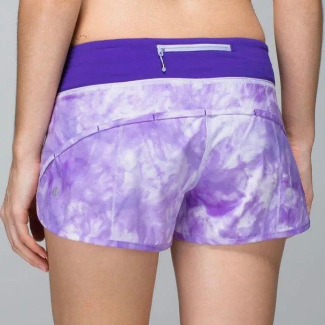 Run Speed Short Spray Dye Cool Breeze Bruised Berry Shorts Size 6 - Image 2