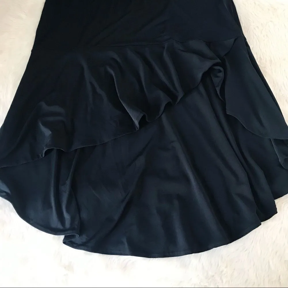 THALIA SODI Black Sleeveless‎ Stretch Knit Midi Dress High Low Hem Small New - Image 7