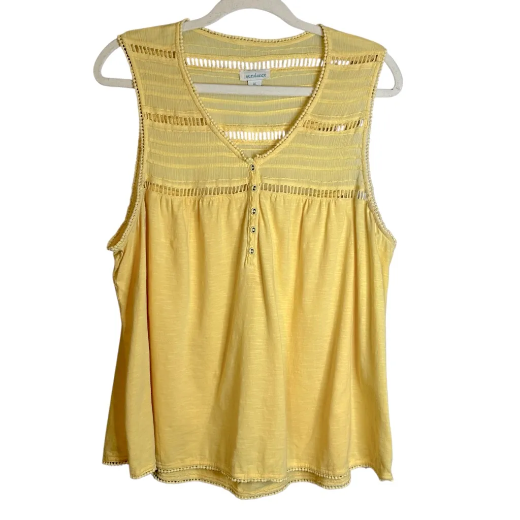 Sundance Butter Yellow Manette Lace Coquette Tank Sleeveless Top Size‎ XL - Image 2