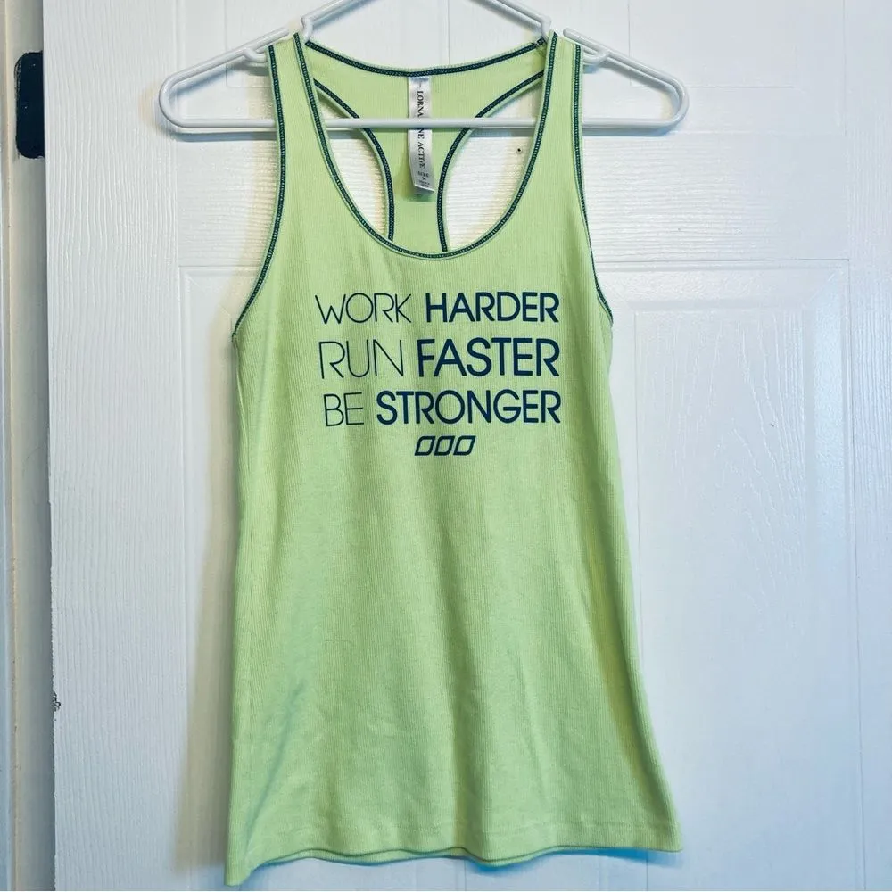 Lorna Jane Active Women’s Neon Green Tank Top Medium‎ - Image 2