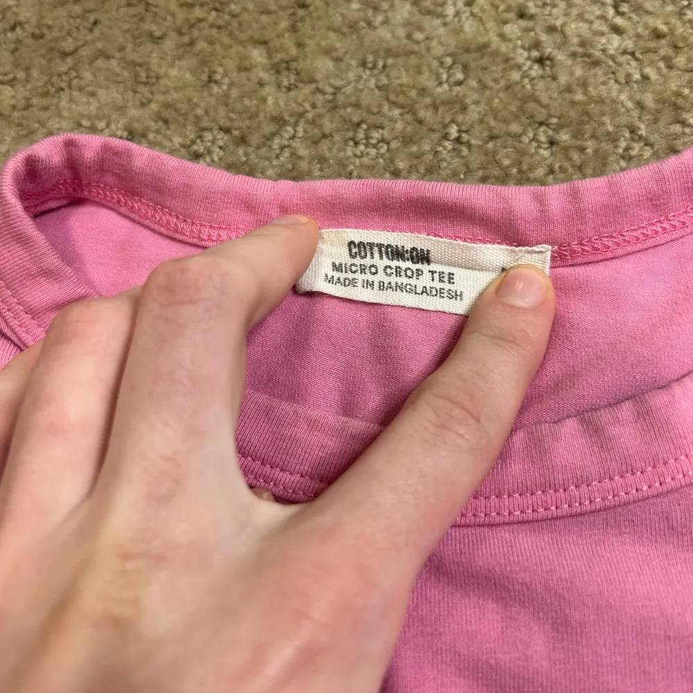 Cotton On Pink Micro Crop Tee Women’s Medium - Image 2
