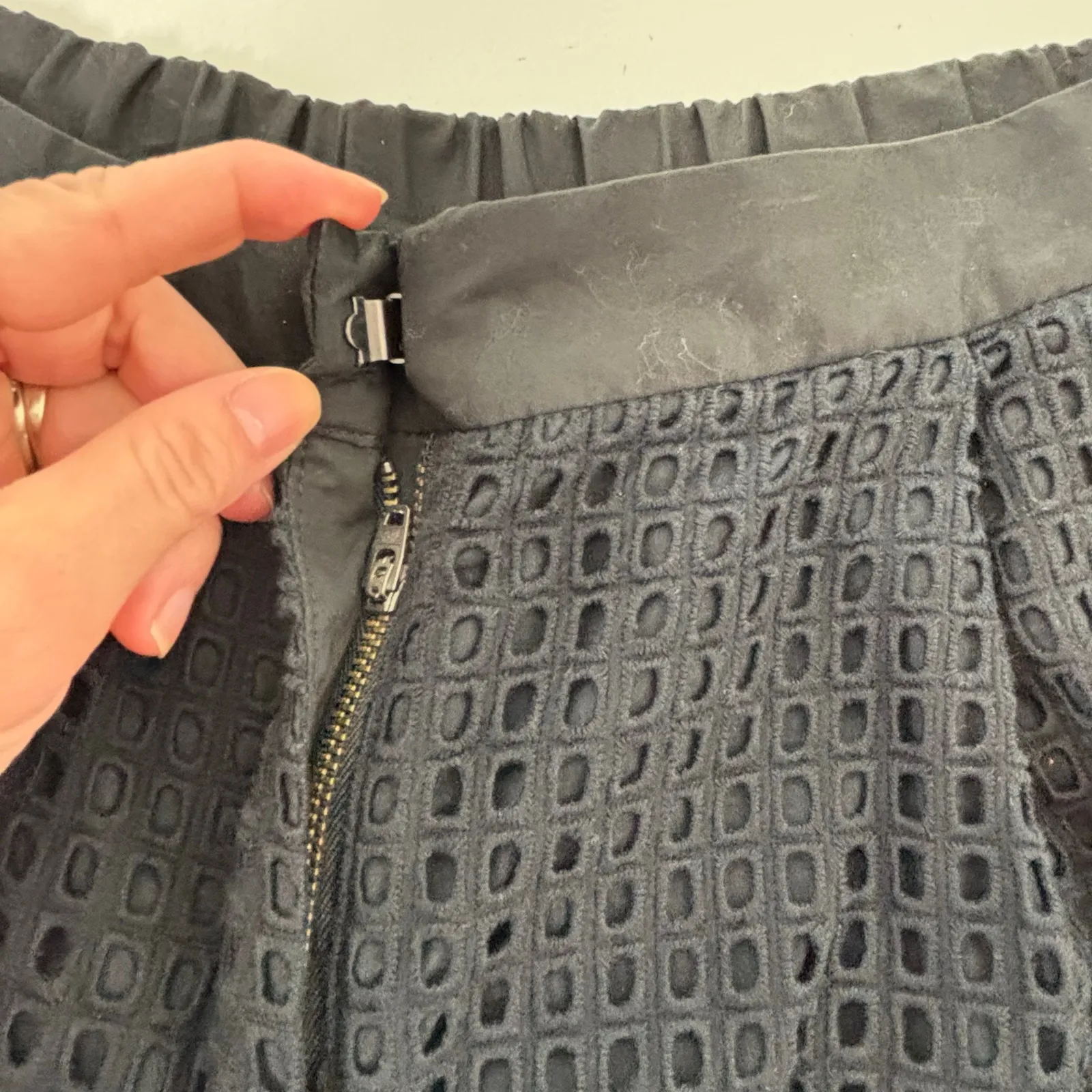 3.1 Phillip Lim Windowpane Eyelet Black Lace Cotton Bloomers Shorts 4 - Image 4