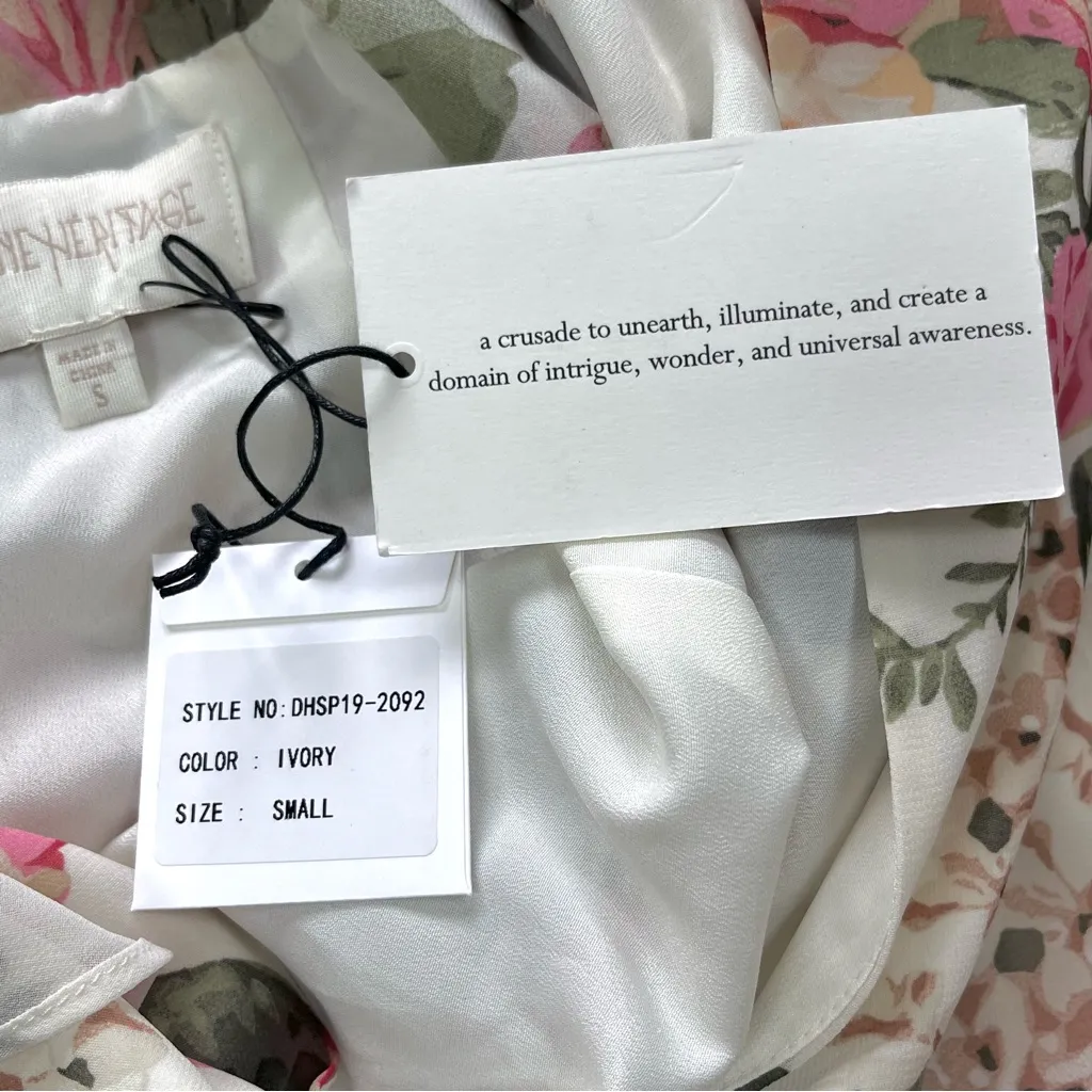 Divine Heritage x Revolve Twist Back Floral Midi Dress in Ivory Small - Image 14