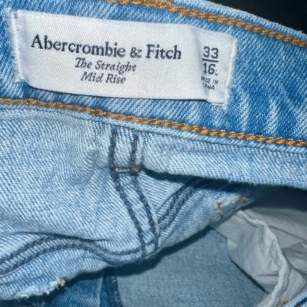 Abercrombie & Fitch Blue Straight Jeans Classic Style 33/16L - Image 7