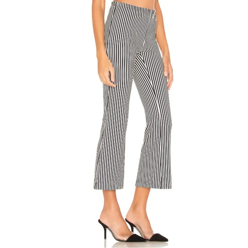 Revolve Bailey/44 Pinstripe Cropped Flare Pants Mid-Rise Stretch Women's Size XS - Image 3