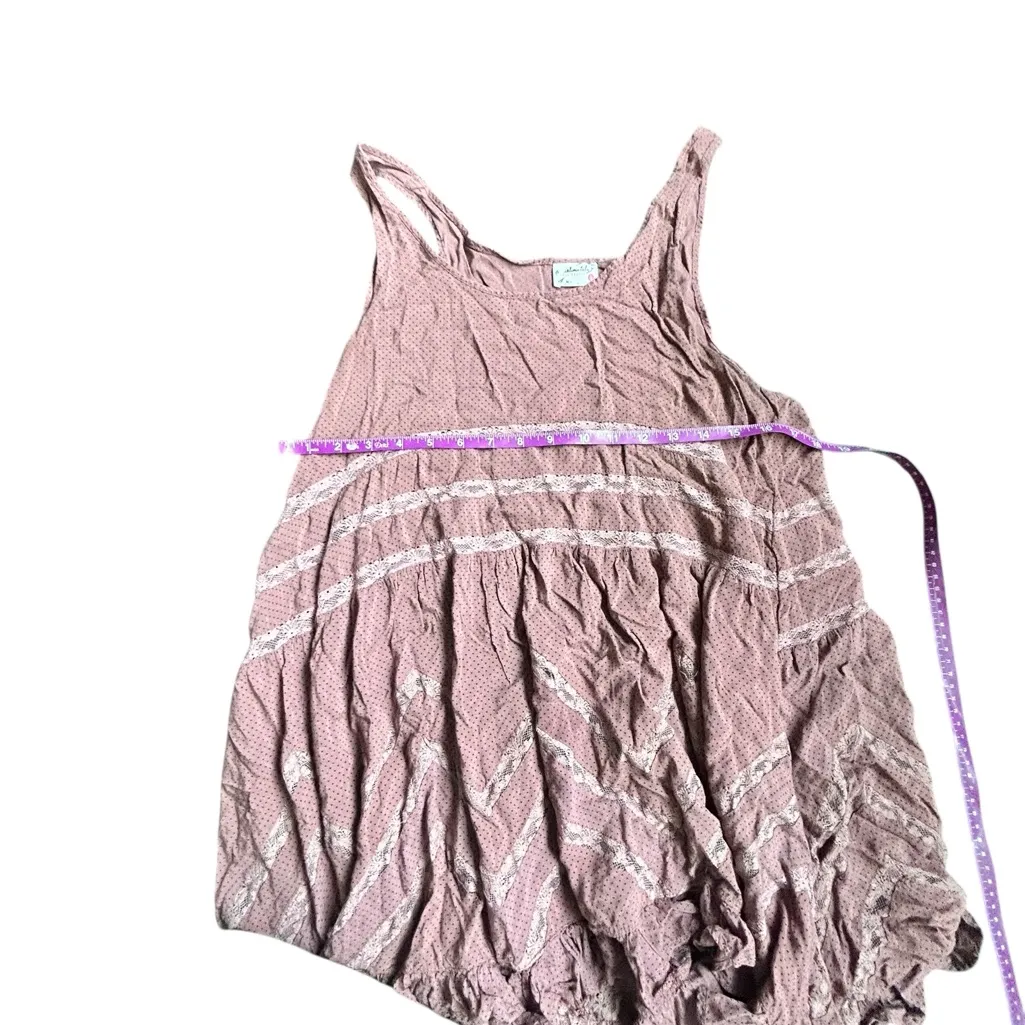 Intimately Free People Voile and Lace Trapeze Slip Mauve Pink Size Large - Image 5
