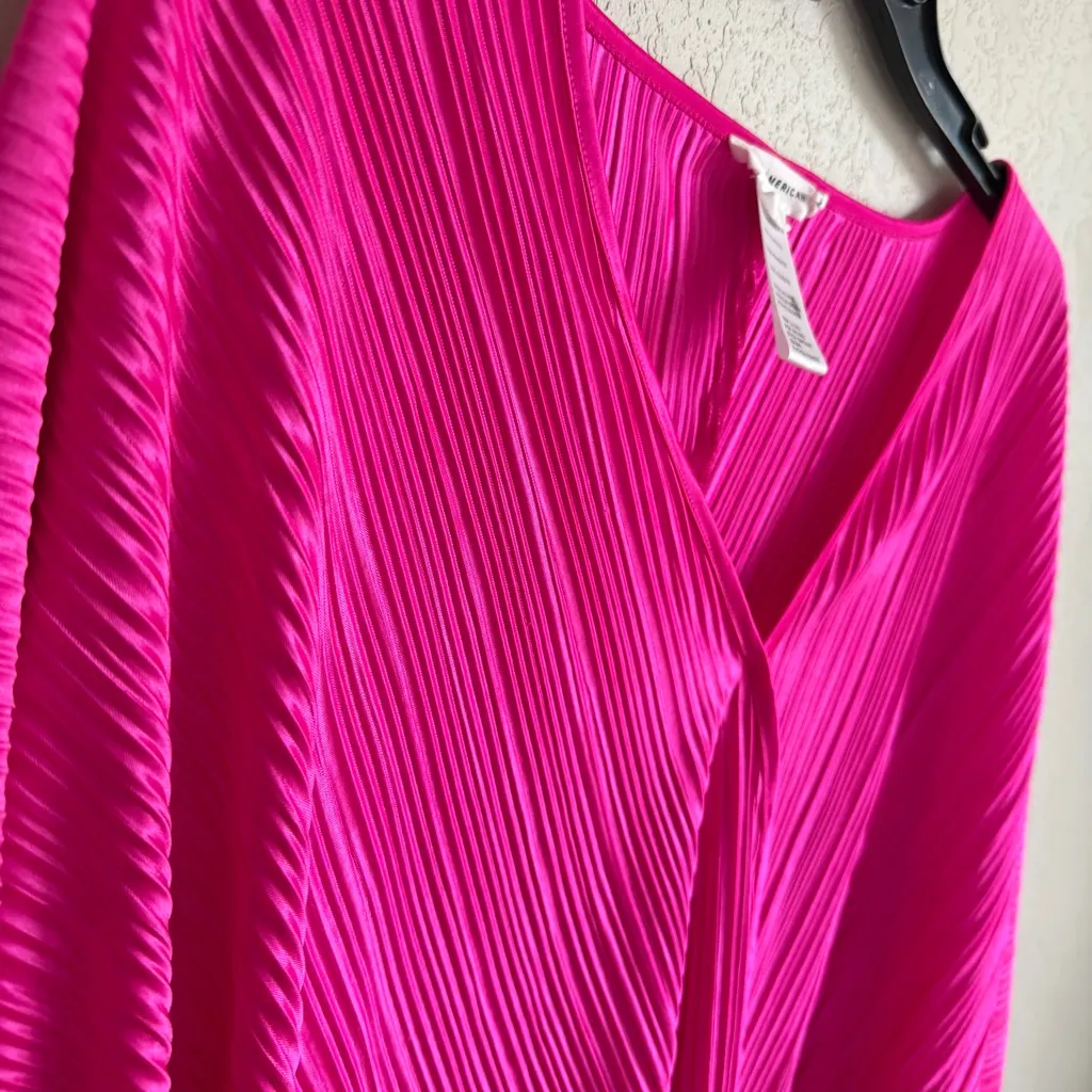 Good American Always Fits Plisse Sculpt Top Fuchsia Pink Womens 1/2 M Preppy - Image 4