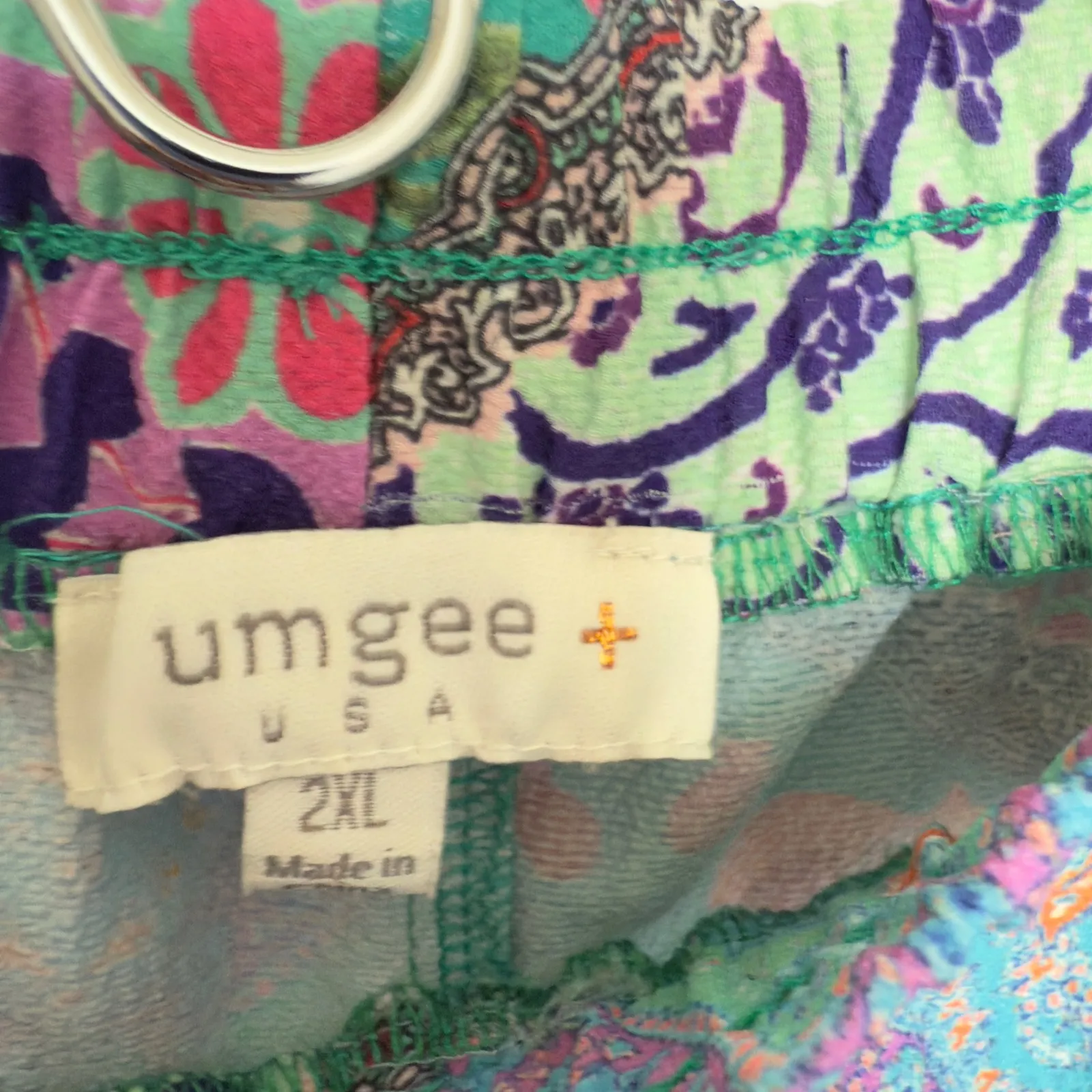 Umgee Boho Ruffle Floral Wide Leg‎ Wild Child Elastic Waist Pants 2XL - Image 5