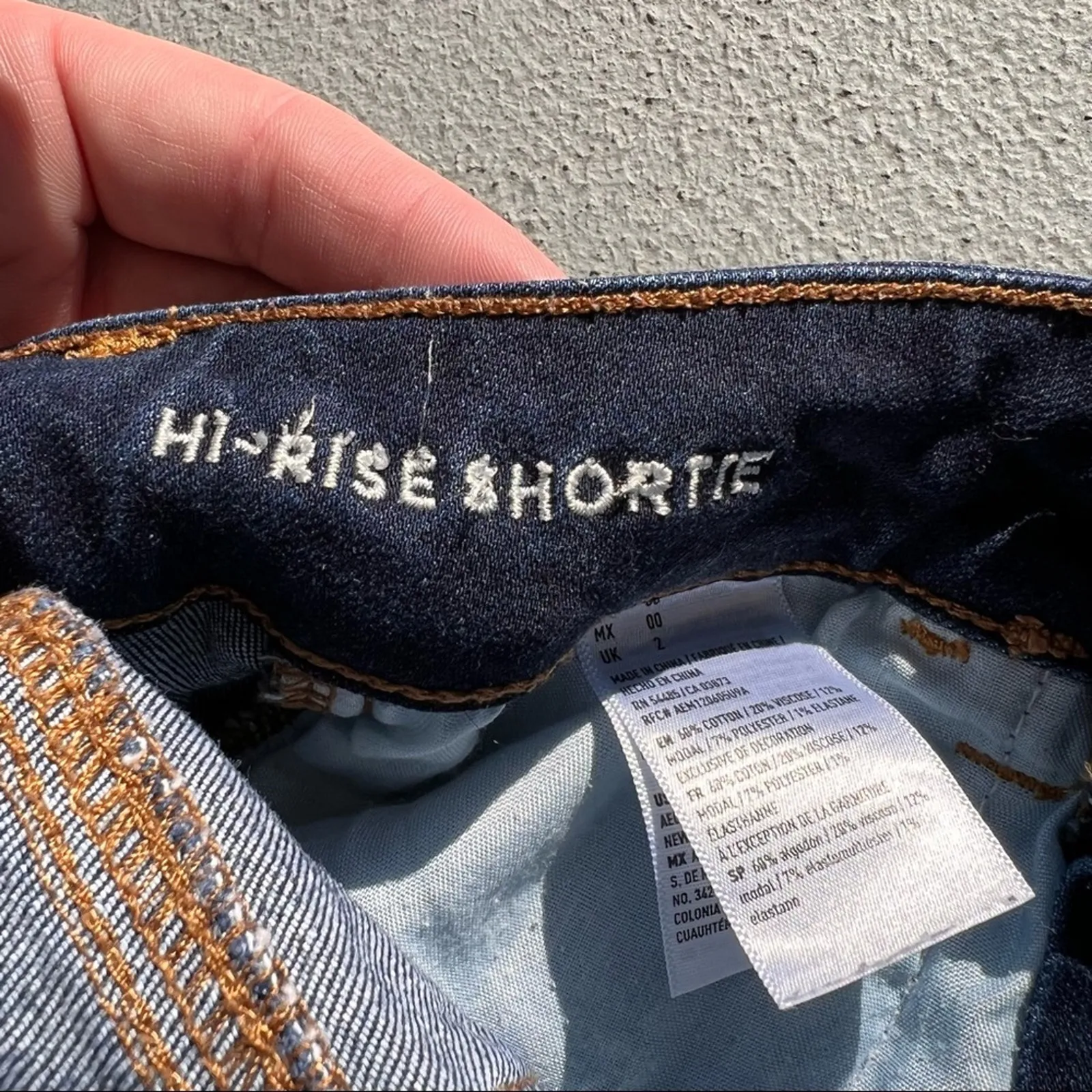 American eagle outfitters AEO super stretch hi rise Shortie jean shorts Size 00 - Image 7