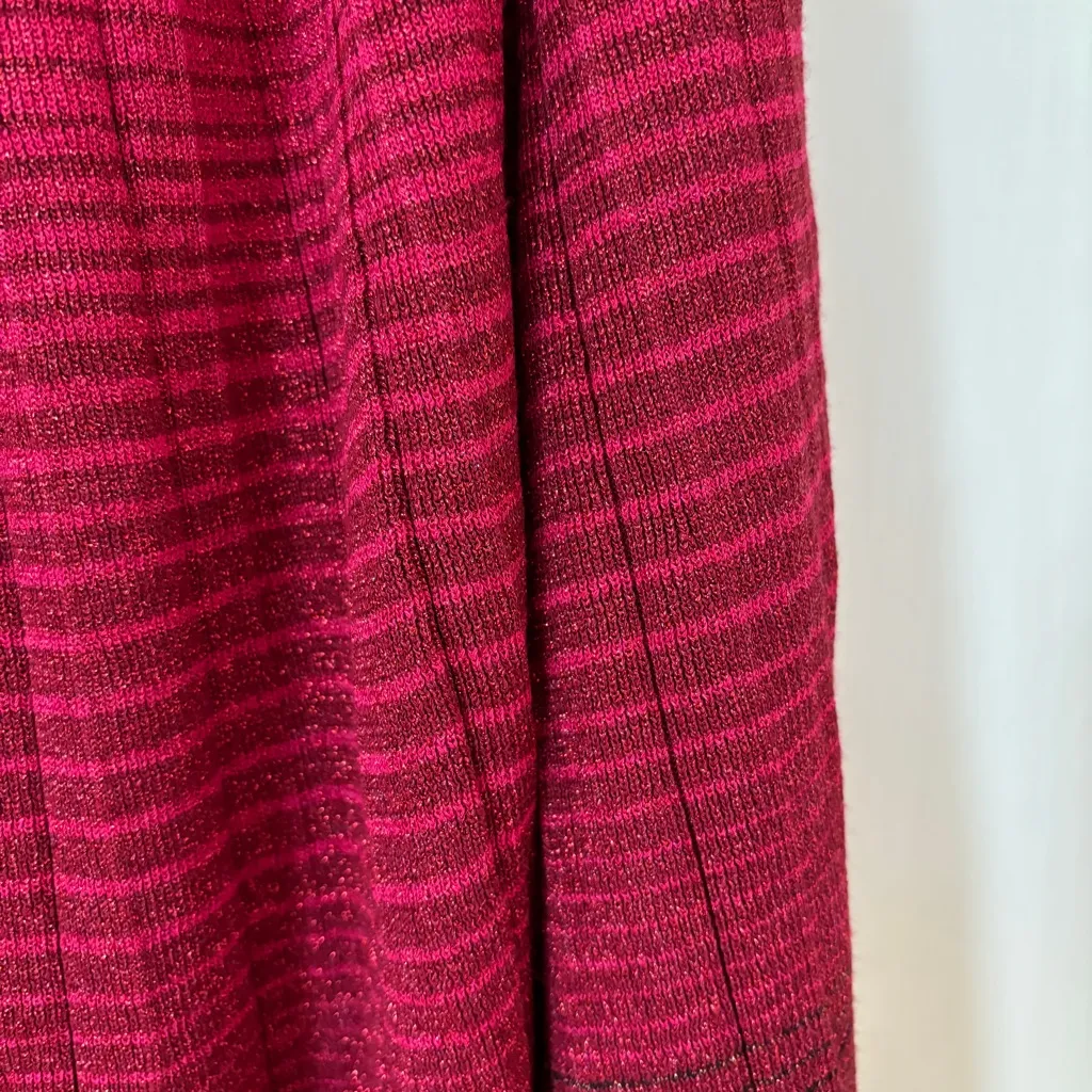 Ulla Johnson Billie Metallic Stretch Knit Midi Skirt Gradien Fuchsia Size Medium - Image 8