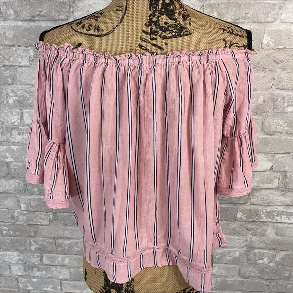 American Eagle Striped Crop Top - Image 2