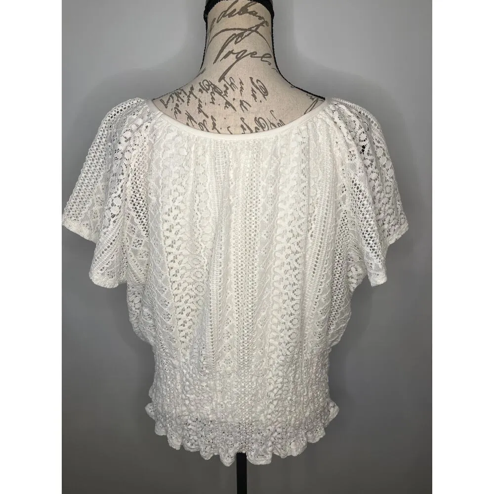 Cocomo lacy blouse with lined bodice XL White - Image 5