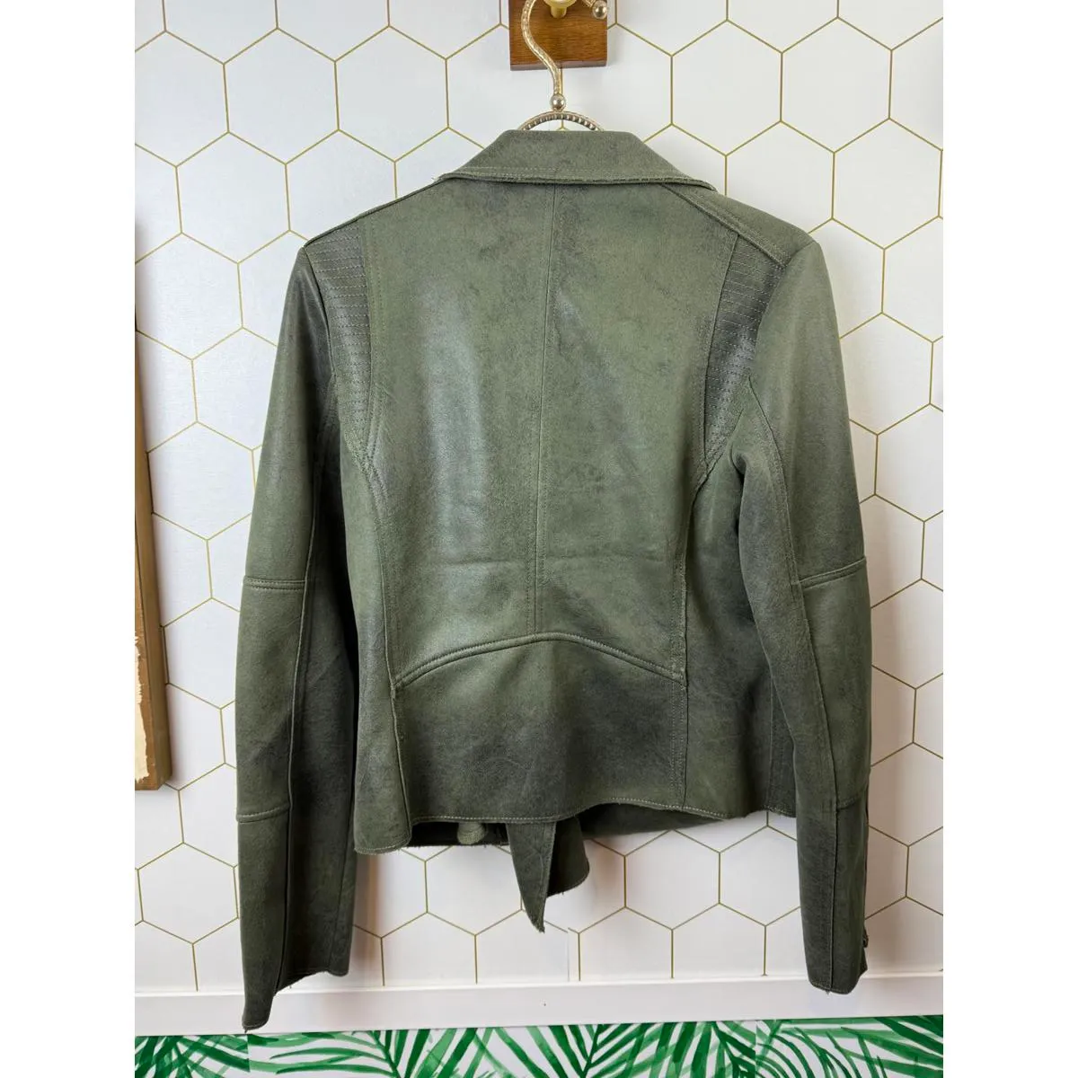 Evereve Green Marren Moto Faux Suede Jacket - Size - Small - Image 3