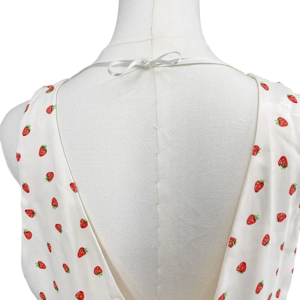Zara Viral Strawberry Mini Dress Summer V Neck Size Large - Image 11