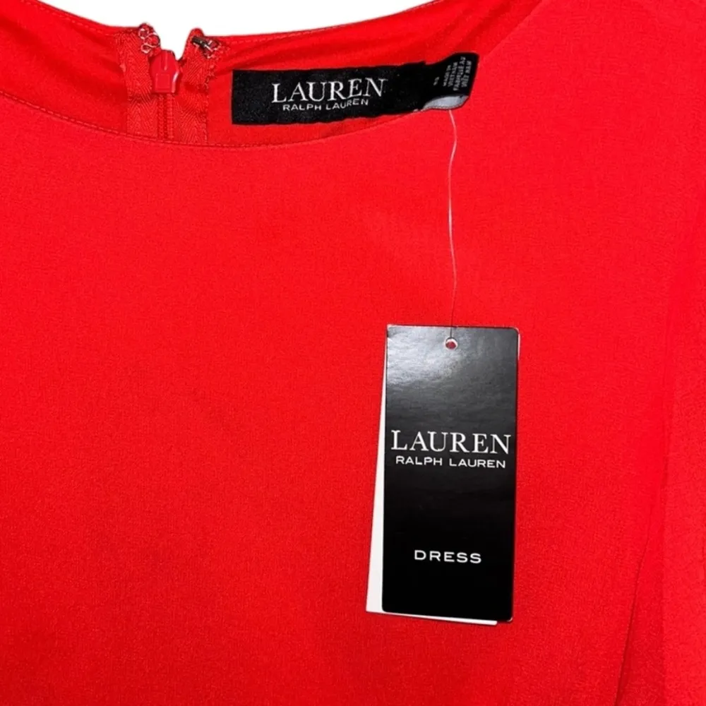 NEW Red Ralph Lauren Dress Women Size Small 2 Ruffle Detail Lightweight Designer - Image 4