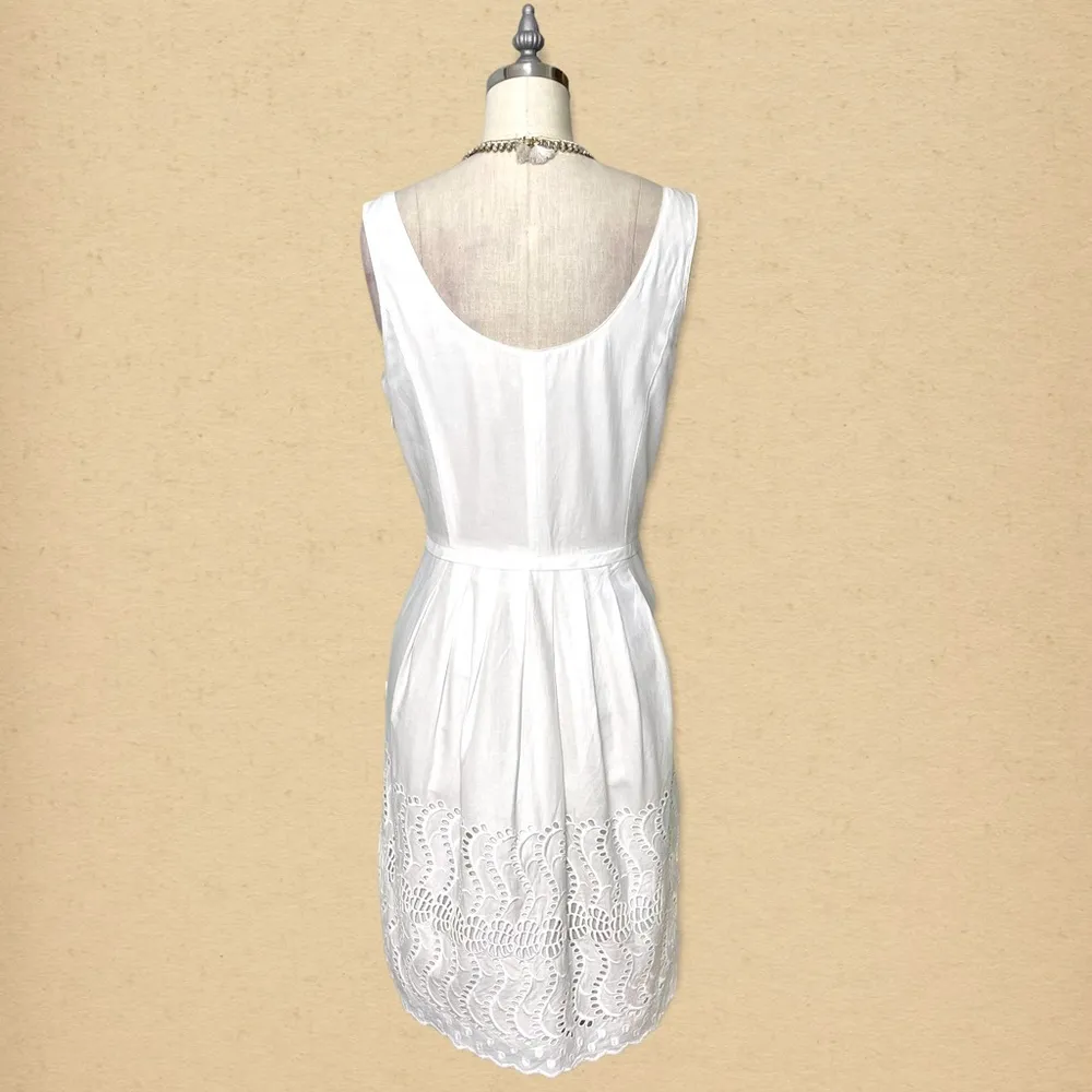 J. Crew White Delaney Eyelet Shift Dress with Pockets 4 Small - Image 6