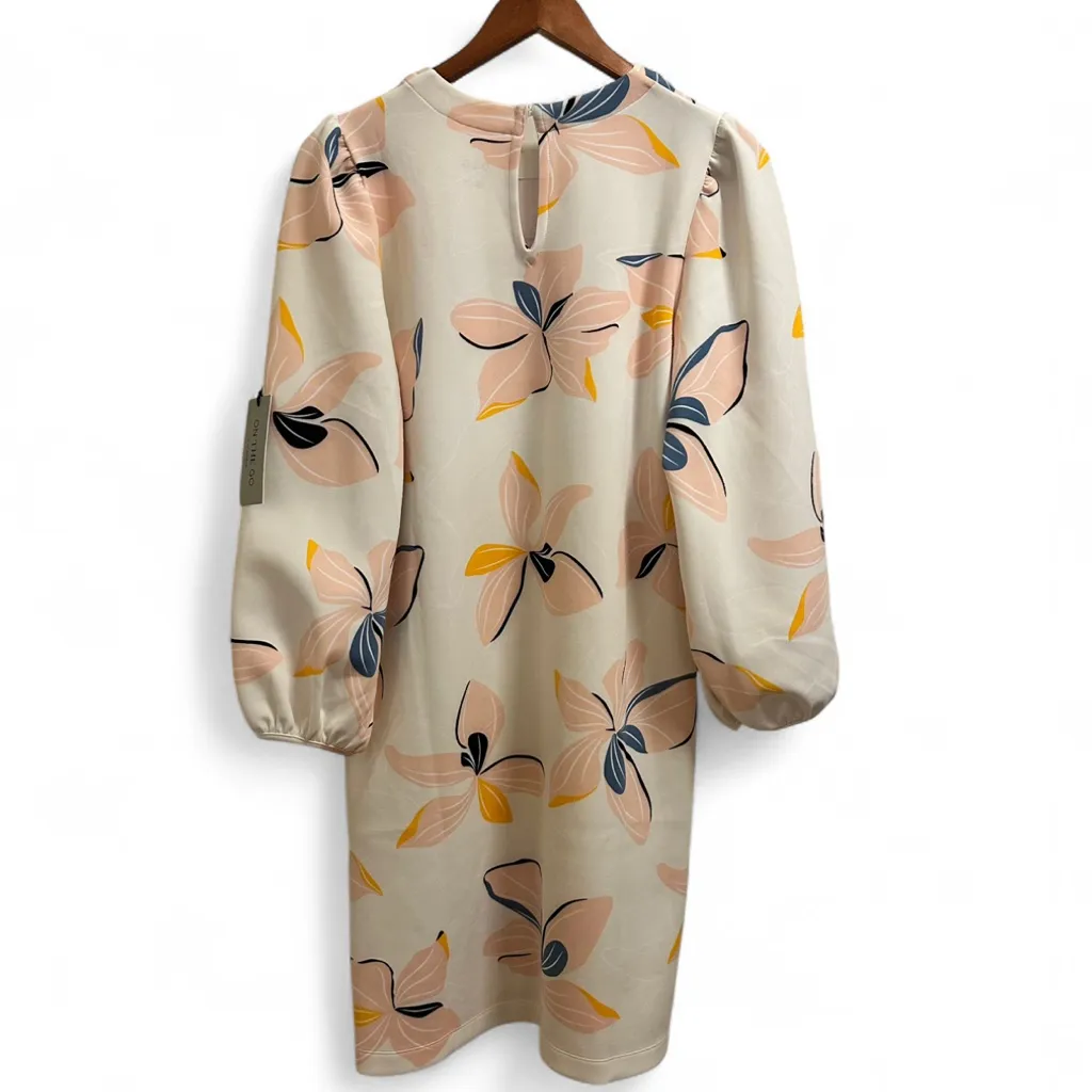 Tail Athletics Madre White & Pink Crewneck Balloon Sleeve Soft Polyester Dress Size L - Image 2