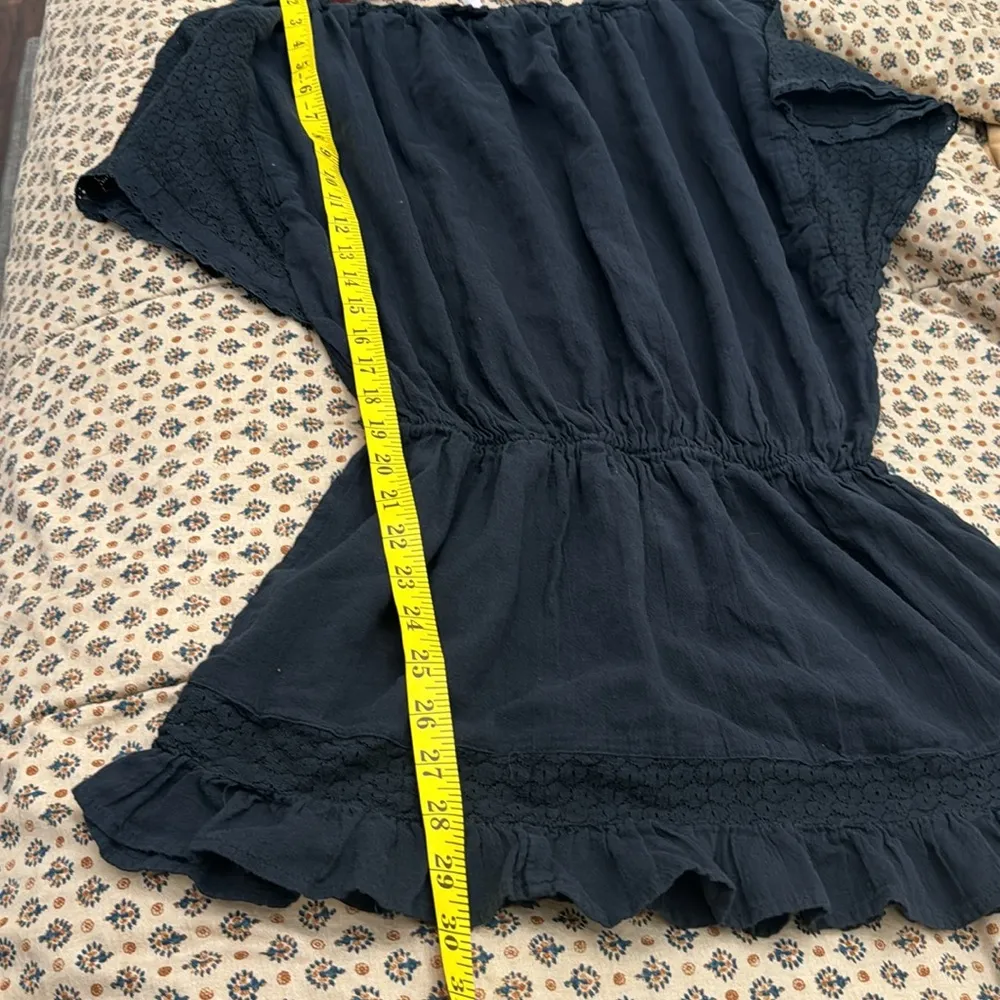 Victoria’s Secret Women’s Black Eyelet Cover Up Tunic Top Cinched sz S - Image 6