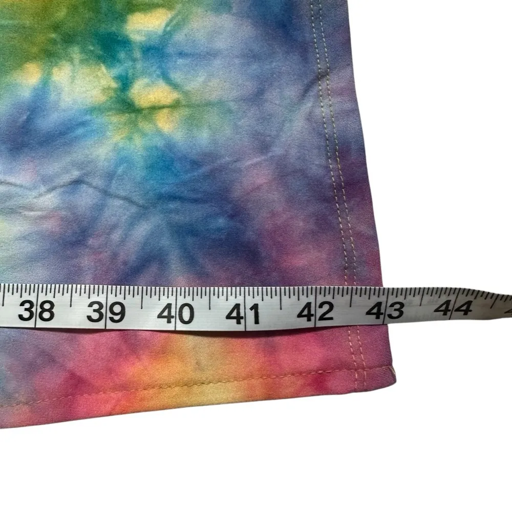 Tie Dye Casual Sleeveless Bodycon Leg Slit Scoop Neck Dress Size Large Pink - Image 8