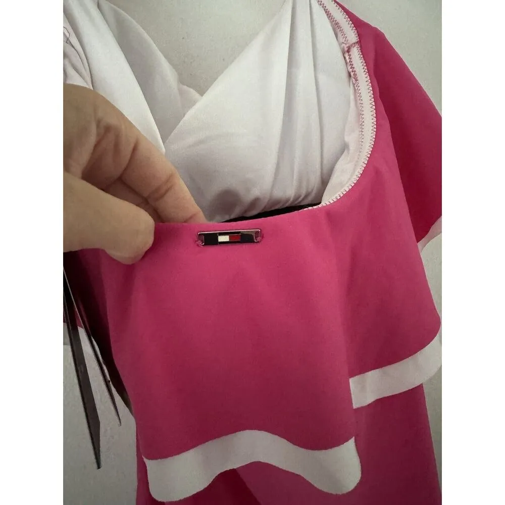 NWT Tommy Hilfiger Barbie Pink Ruffle One Piece Strapless Swimsuit Sz 6 - Image 7