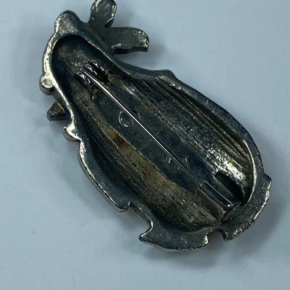 Christmas Holiday Penguin Jewelry Pin Brooch Silver Green Red White Colorful - Image 5